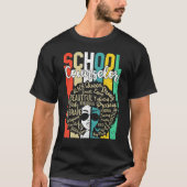 School Counselor Black History Apparel Afro Melani Tシャツ (正面)