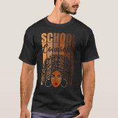 School Counselor Black History Queen Melanin Afric Tシャツ (正面)