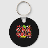 School Counselor Christmas Candy Canes Lover Funny キーホルダー (正面)