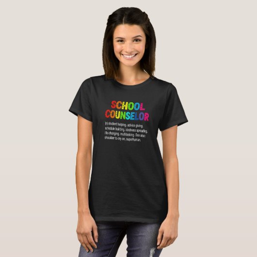 School Counselor Definition Funny Teacher Apprecia Tシャツ (正面フル)