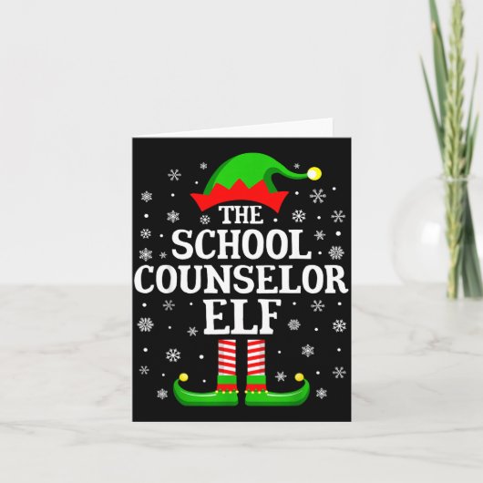 School Counselor Elf Funny Christmas Family Matchi カード (正面)