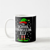 School Counselor Elf Funny Christmas Family Matchi コーヒーマグカップ (左)