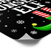 School Counselor Elf Funny Christmas Family Matchi ポスター (角)