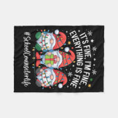 School Counselor Gnome Everything Is Fine Funny Ch フリースブランケット (正面(横))