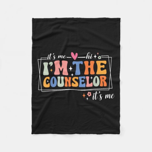 School Counselor It's Me Hi I'm The Counselor Back フリースブランケット (正面)