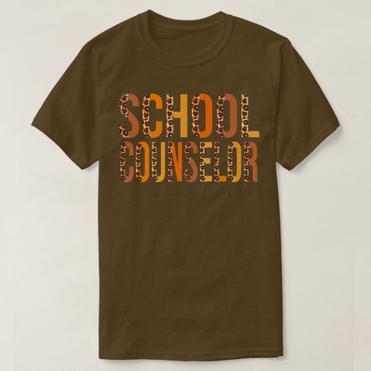 School Counselor leopard Cute Fall Autumn Thanksgi Tシャツ (デザイン正面)