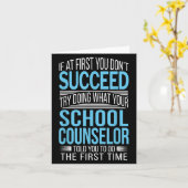 School Counselor Shirt If At First You Don't Succe カード (黄色い花)