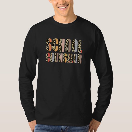School Counselor Teacher Leopard School Counseling Tシャツ (正面)