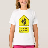 School Crossing Sign Girls T-Shirt Tシャツ (正面)