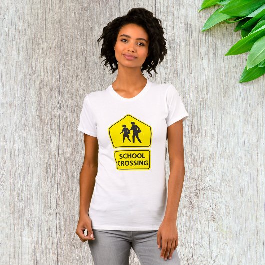 School Crossing Sign Womens T-Shirt Tシャツ