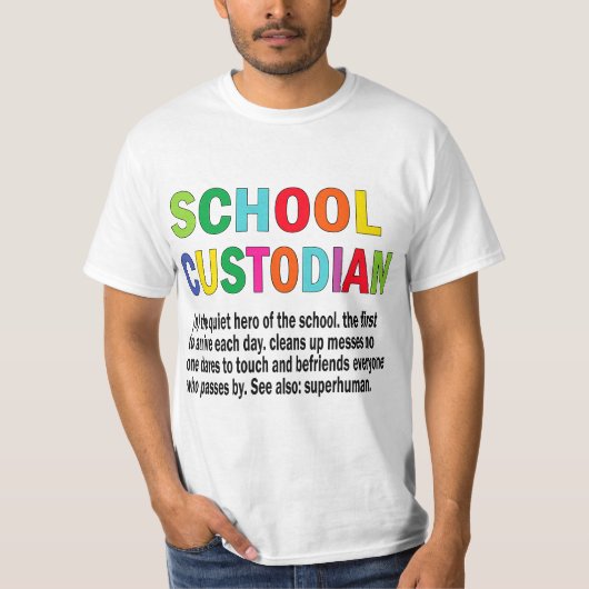 School Custodian Definition School Janitor Appreci Tシャツ (正面)