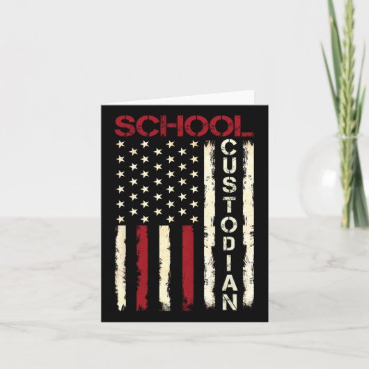 School Custodian Us American Flag Appreciation Bac カード (正面)