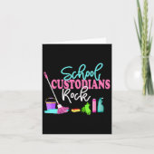 School Custodians Rock Back To School - Janitor Ap カード (正面)