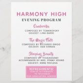 School Dance Ballet Recital Flyer and Program チラシ (裏面)