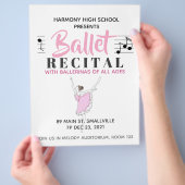 School Dance Ballet Recital Flyer and Program チラシ (手)
