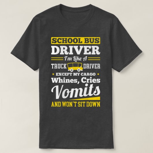 School District Drivers Yellow Shuttle Bus Drivers Tシャツ (デザイン正面)