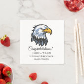 School Eagle Personalized Graduation Napkins スタンダードカクテルナプキン (インサイチュ)