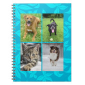 School Four Photo Blue Flowers Classroom ノートブック (正面)