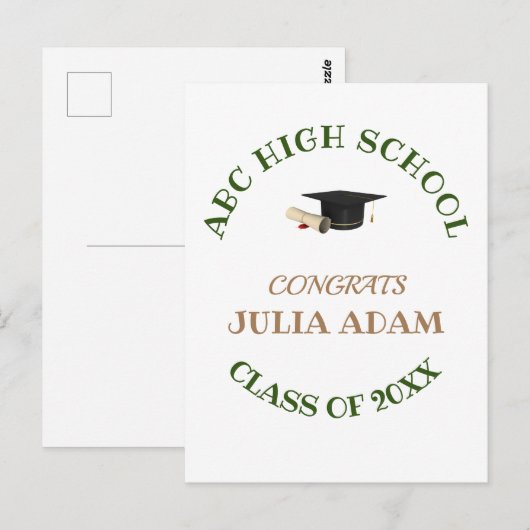 School Graduation Event Celebration Personalized ポストカード (正面/裏面)