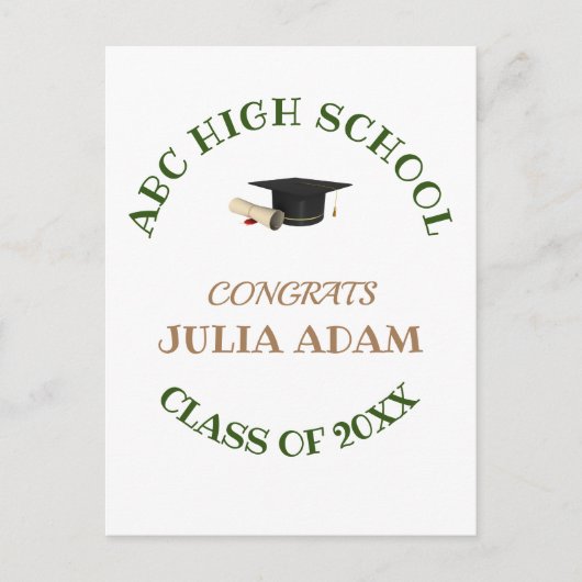 School Graduation Event Celebration Personalized ポストカード (正面)