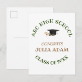 School Graduation Event Celebration Personalized 案内ポストカード (正面/裏面)