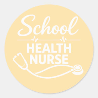 School Health Nurse Medical Sticker ラウンドシール