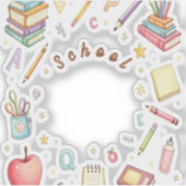 School Icons Sticker Set for Kids シール (正面)