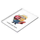 School is Cool | Minion with Apple Custom Name  ノートブック (左側)