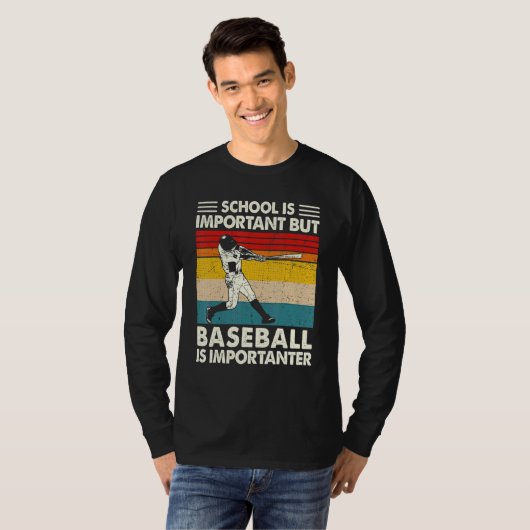 School Is Important But Baseball Is Importanter Re Tシャツ (正面フル)