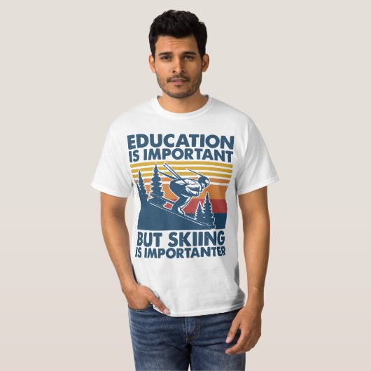 School Is Important But Skiing Is Importanter Funn Tシャツ (正面フル)
