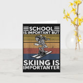 School Is Important But Skiing Is Importanter Ski  カード (黄色い花)