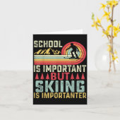 School Is Important But Skiing Is Importanter Ski  カード (黄色い花)