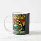 School Is Imrtant But Fishing Funny Christmas Fish コーヒーマグカップ (左)