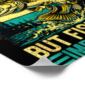 School Is Imrtant But Fishing Funny Christmas Fish ポスター (角)