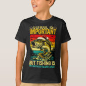 School Is Imrtant But Fishing Funny Christmas Fish Tシャツ (正面)