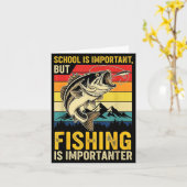 School Is Imrtant But Fishing Is Imrtanter Fish B カード (黄色い花)