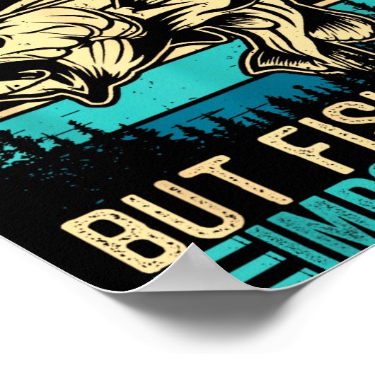 School Is Imrtant But Fishing Is Imrtanter Fish B  ポスター (角)