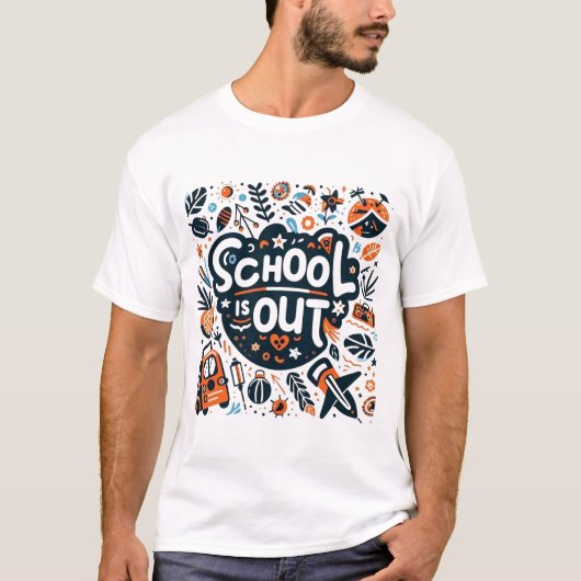School Is Out Summer Vacation Playtime Tシャツ (正面)