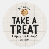 School Kids Birthday Treat Cookie Kraft ラウンドシール (正面)
