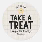 School Kids Birthday Treat Kawaii Star Kraft ラウンドシール (正面)