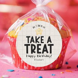 School Kids Birthday Treat Kawaii Star Kraft ラウンドシール