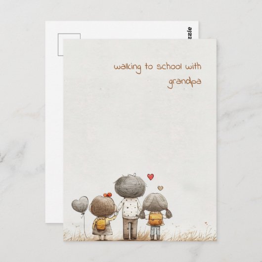 School Kids with祖父母校 ポストカード (正面/裏面)