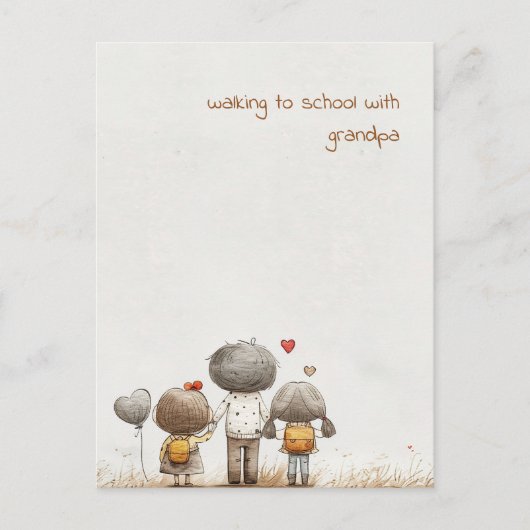 School Kids with祖父母校 ポストカード (正面)