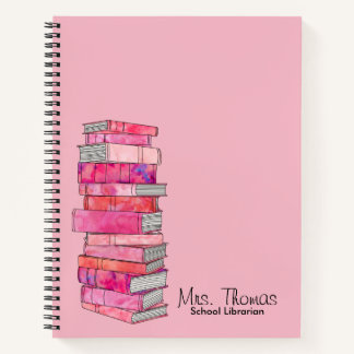 School Librarian パーソナライズされた Notebook (Pink) ノートブック