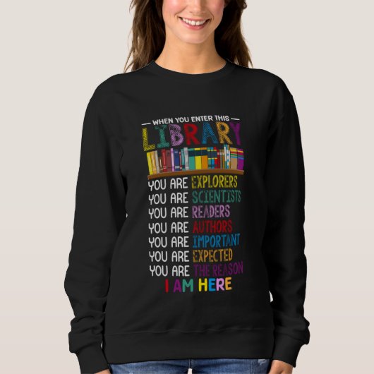 School Librarian Libraryスタッフの感謝の気持ち スウェットシャツ (正面)
