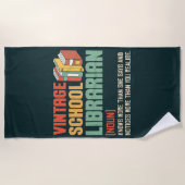 School Librarian Pronunciation Funny ビーチタオル (正面)
