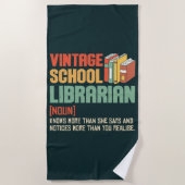 School Librarian Pronunciation Funny ビーチタオル (正面)