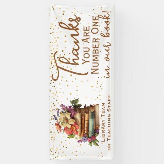 School Library Number One Book Thank You 横断幕 (縦)