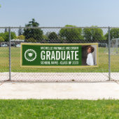 School logo Graduation Photo Green Gold Banner 横断幕 (インサイチュ)