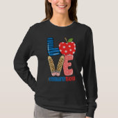 School Love Pencil Apple   Kindergarten Teacher Tシャツ (正面)